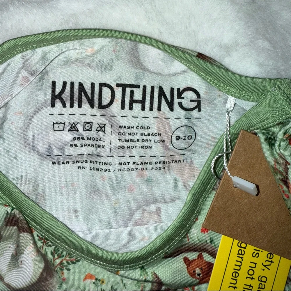 Kind thing kids 2 piece PJ set burrow animals modal blend NWT‎